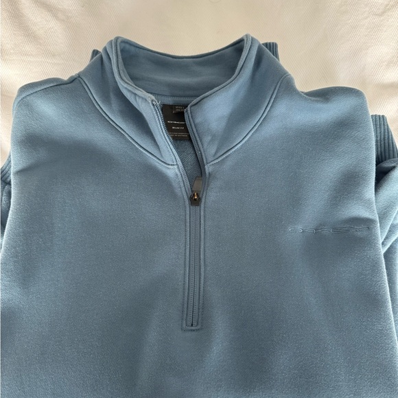 Men's Blue 1/4 Zip Sweater - Picture 2 of 2